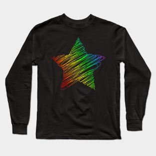 Rainbow star lgbt gay lesbian Long Sleeve T-Shirt